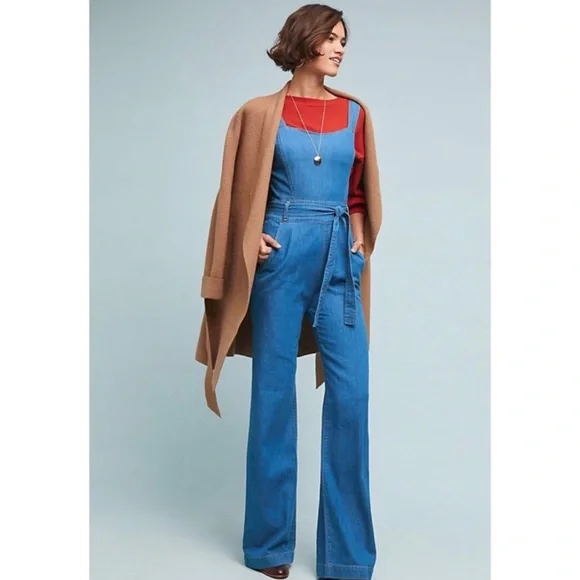 Anthropologie Ella Moss Magnolia Belted Jumpsuit - Picture 6 of 6